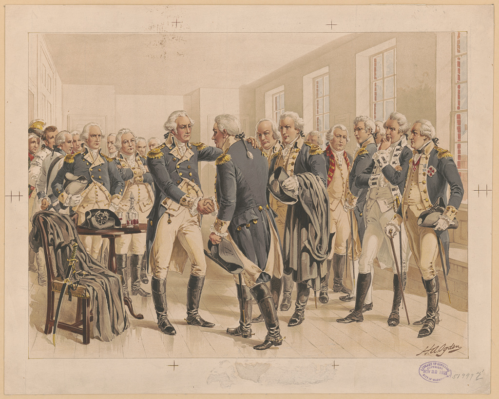 Washington says farewell to the army