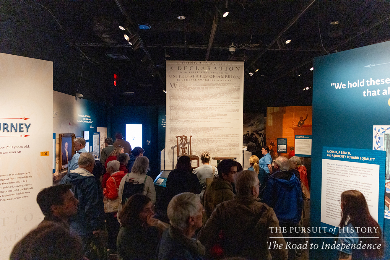 Emily Sneff, PhD, leading a tour of the Museum of the American Revolution; The Pursuit of History—The Road to Independence, Spring 2026 (photo by Joe Tacynec)-636