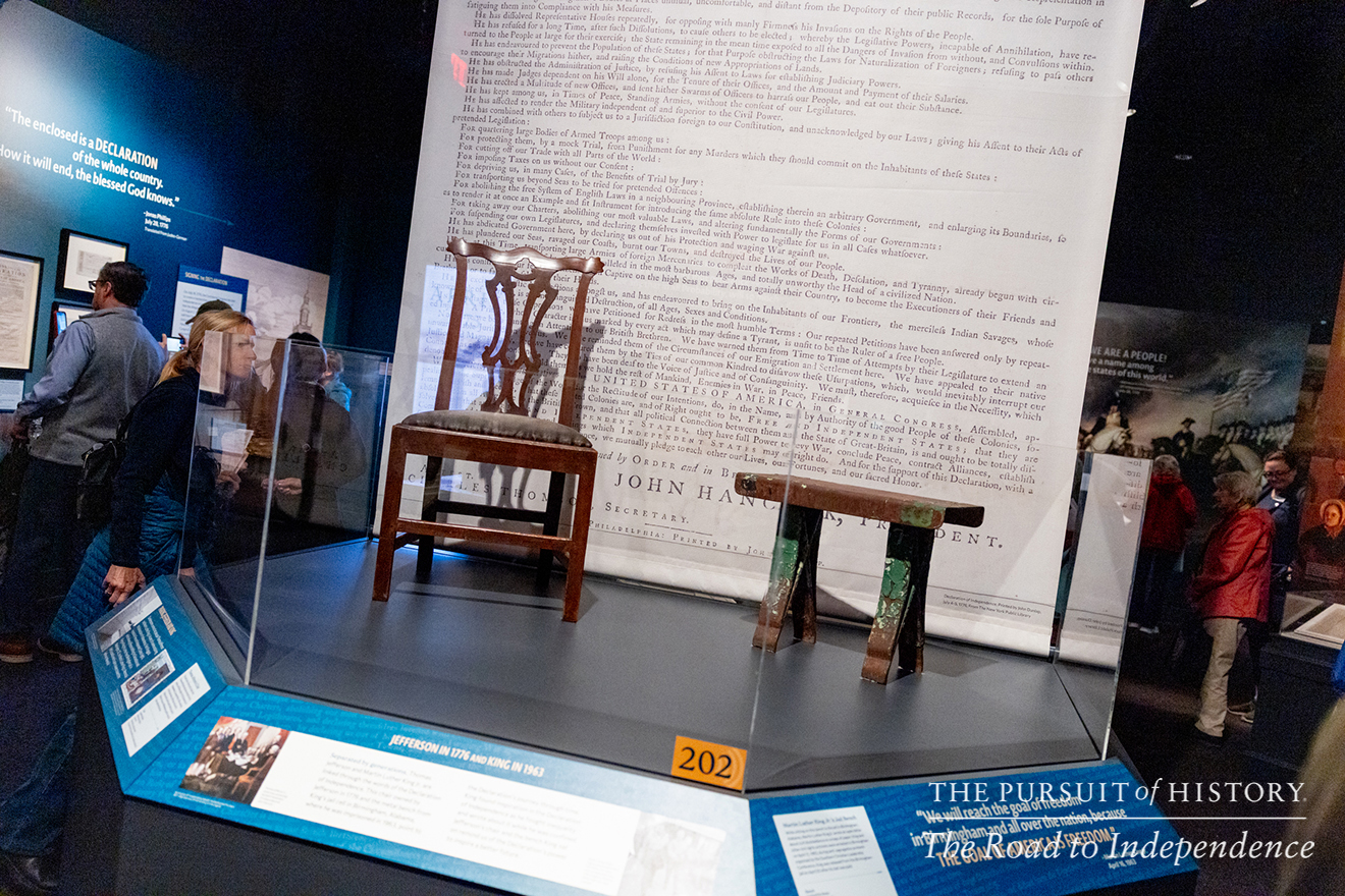 Emily Sneff, PhD, leading a tour of the Museum of the American Revolution; The Pursuit of History—The Road to Independence, Spring 2026 (photo by Joe Tacynec)-650