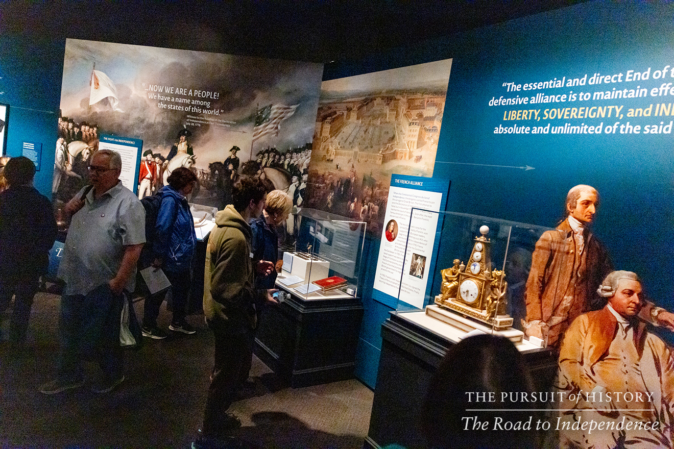 Emily Sneff, PhD, leading a tour of the Museum of the American Revolution; The Pursuit of History—The Road to Independence, Spring 2026 (photo by Joe Tacynec)-652