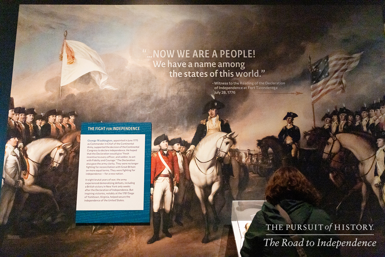 Emily Sneff, PhD, leading a tour of the Museum of the American Revolution; The Pursuit of History—The Road to Independence, Spring 2026 (photo by Joe Tacynec)-655