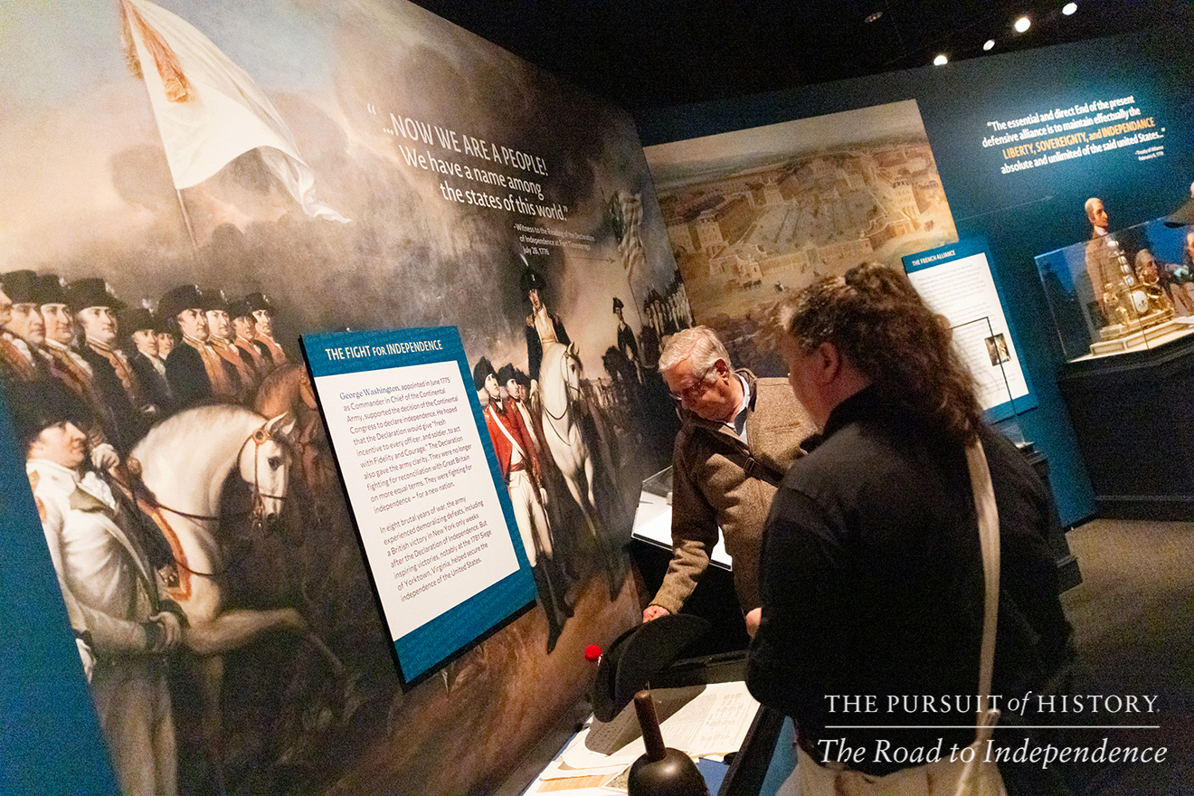 Emily Sneff, PhD, leading a tour of the Museum of the American Revolution; The Pursuit of History—The Road to Independence, Spring 2026 (photo by Joe Tacynec)-656