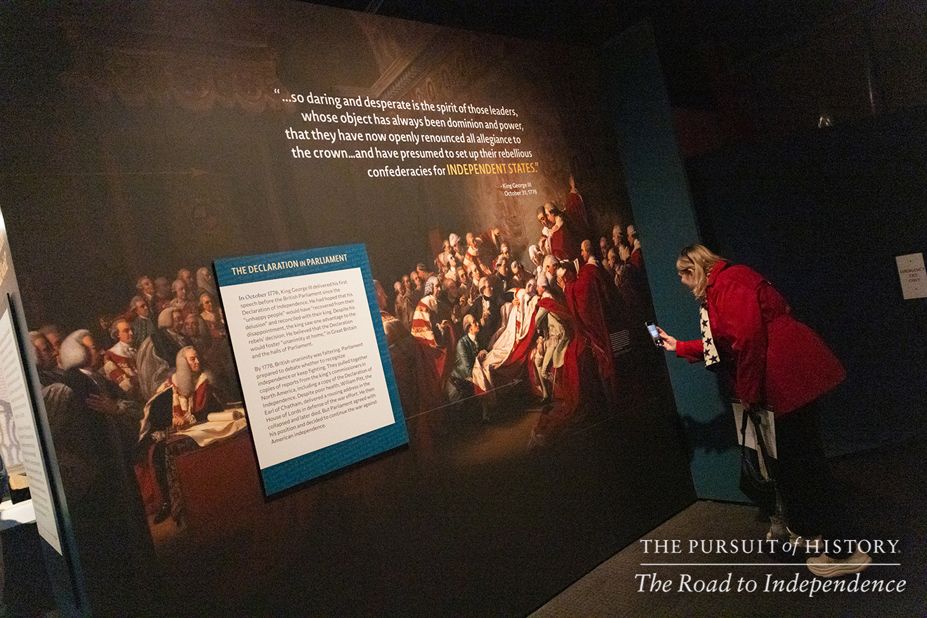 Emily Sneff, PhD, leading a tour of the Museum of the American Revolution; The Pursuit of History—The Road to Independence, Spring 2026 (photo by Joe Tacynec)-658