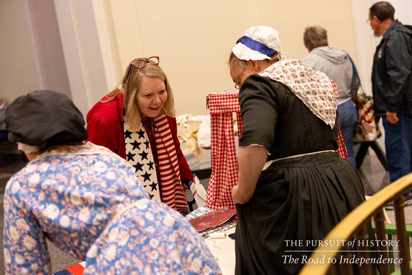 Emily Sneff, PhD, leading a tour of the Museum of the American Revolution; The Pursuit of History—The Road to Independence, Spring 2026 (photo by Joe Tacynec)-672