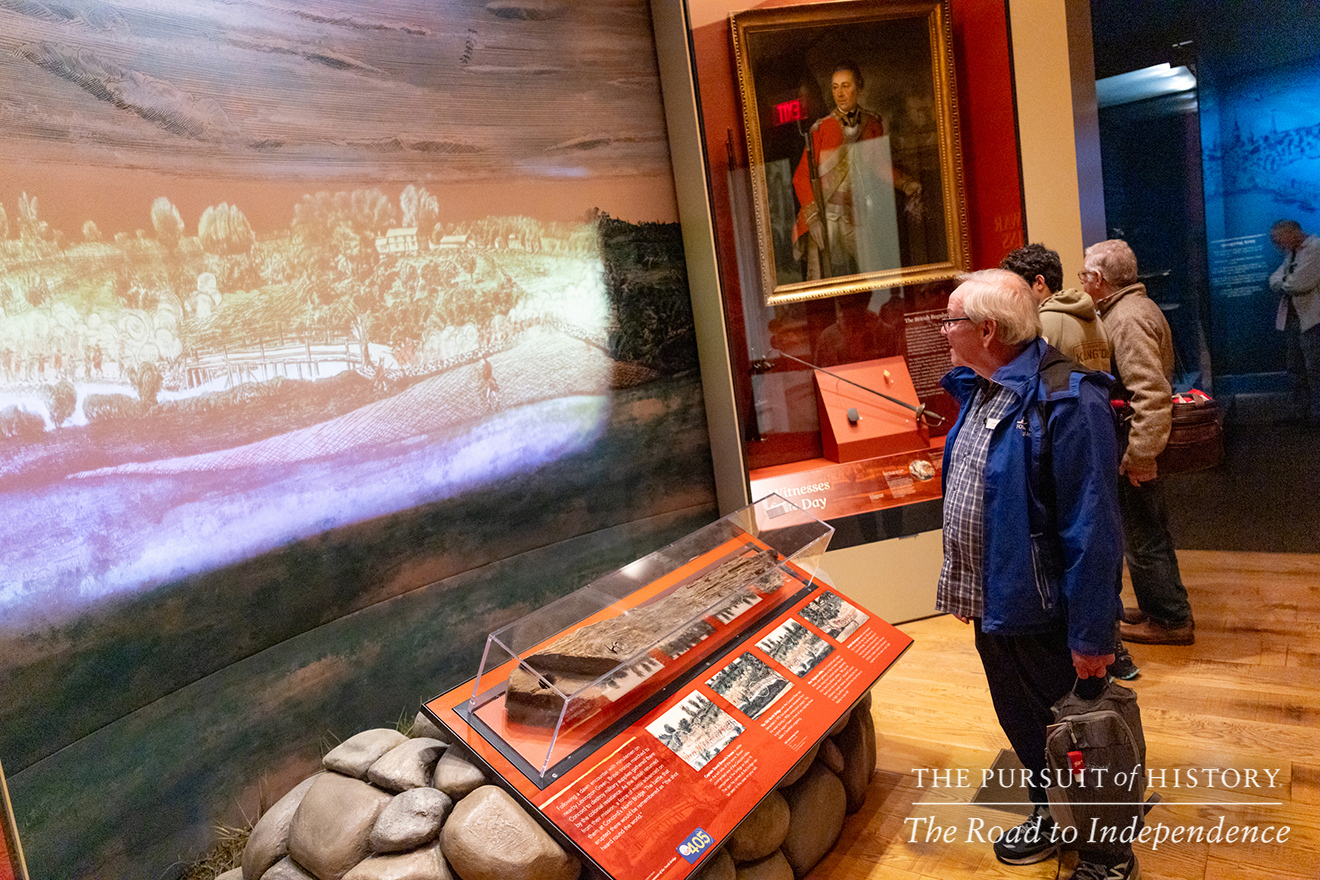 Emily Sneff, PhD, leading a tour of the Museum of the American Revolution; The Pursuit of History—The Road to Independence, Spring 2026 (photo by Joe Tacynec)-677