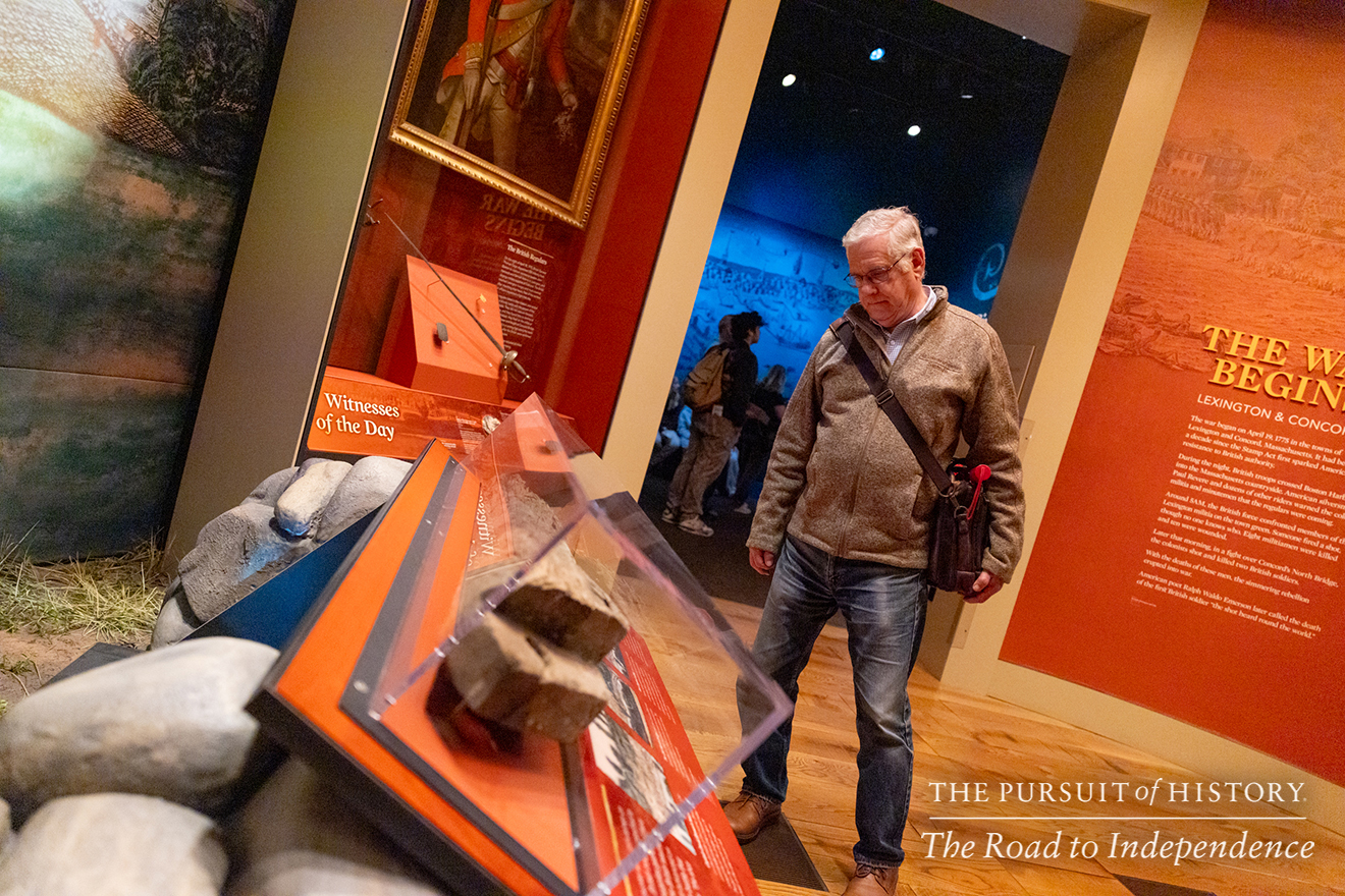 Emily Sneff, PhD, leading a tour of the Museum of the American Revolution; The Pursuit of History—The Road to Independence, Spring 2026 (photo by Joe Tacynec)-679
