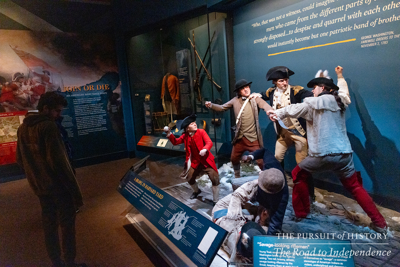 Emily Sneff, PhD, leading a tour of the Museum of the American Revolution; The Pursuit of History—The Road to Independence, Spring 2026 (photo by Joe Tacynec)-681
