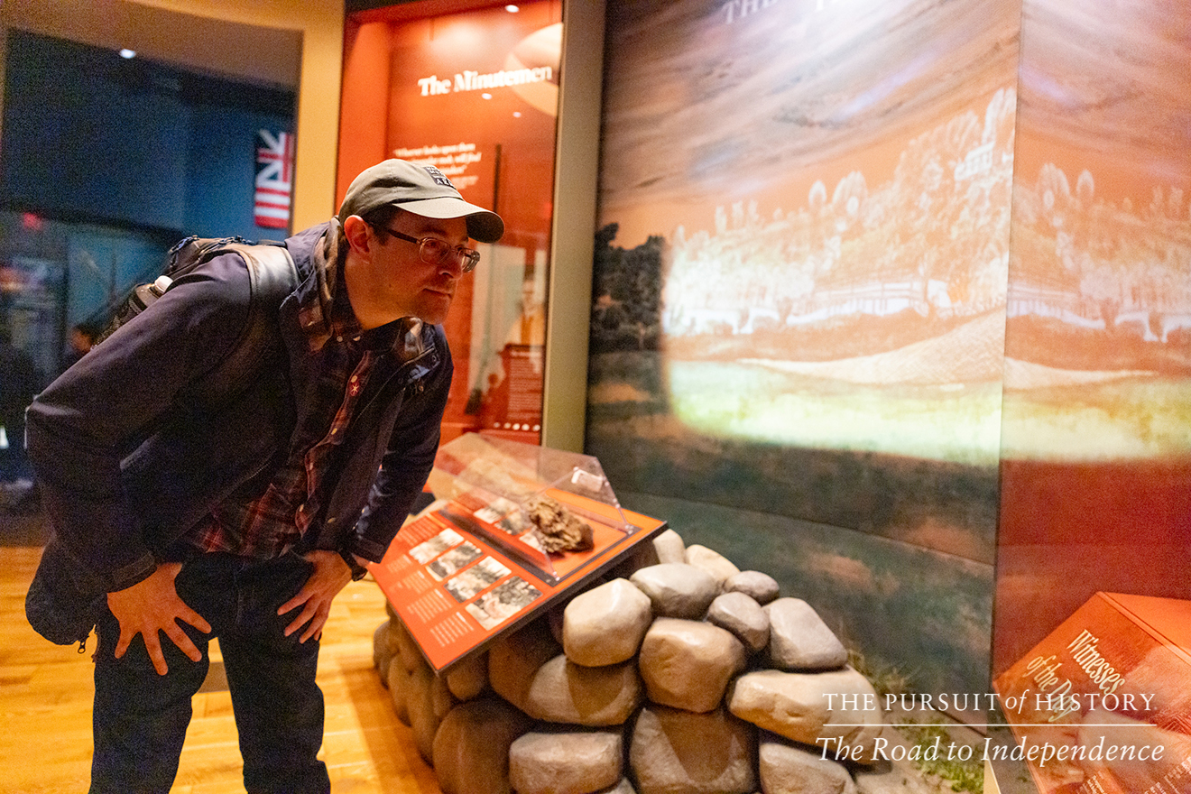 Emily Sneff, PhD, leading a tour of the Museum of the American Revolution; The Pursuit of History—The Road to Independence, Spring 2026 (photo by Joe Tacynec)-683