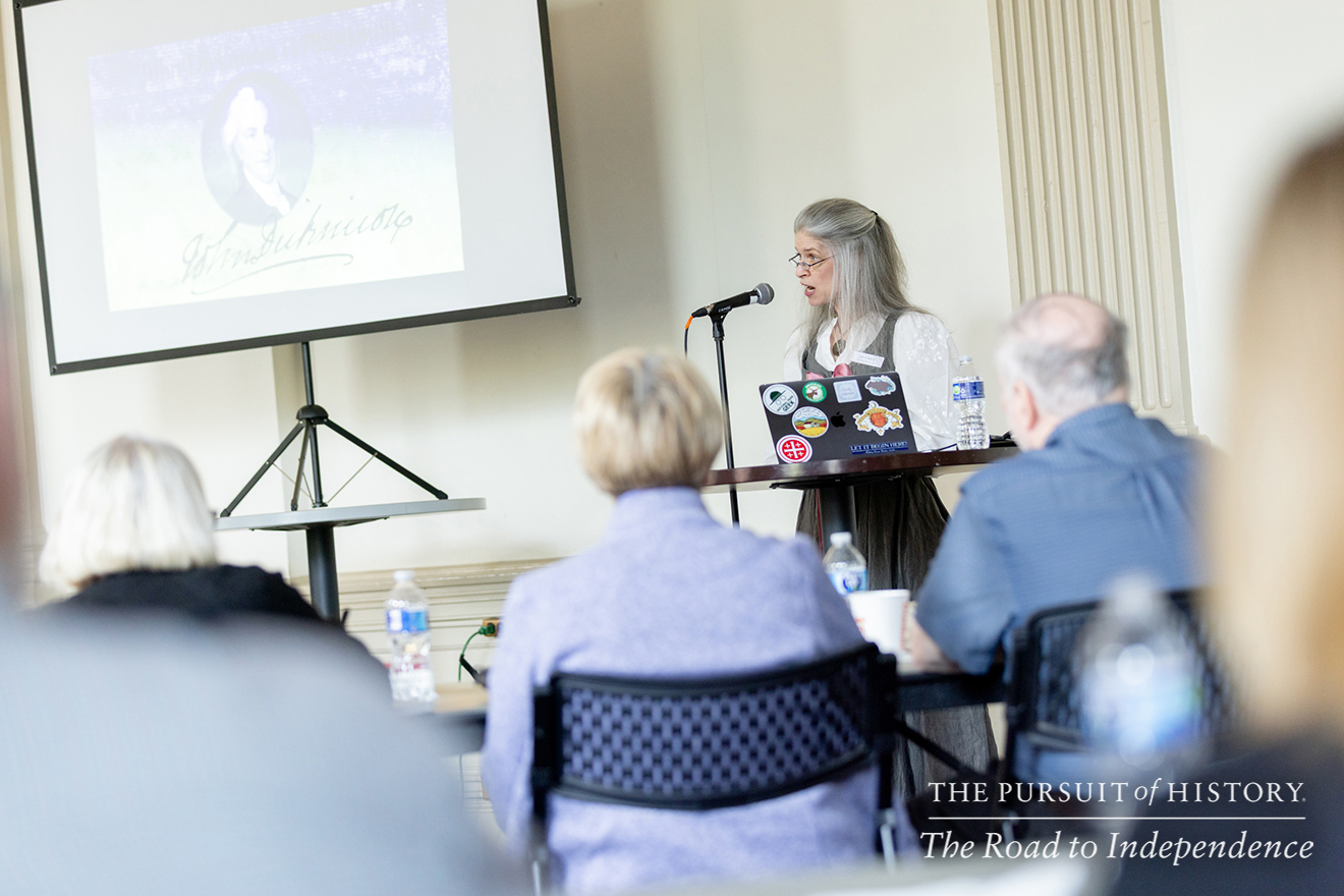 Jane Calvert, PhD, presenting John Dickinson—Penman of the Founding; The Pursuit of History—The Road to Independence, Spring 2026 (photo by Joe Tacynec)-119