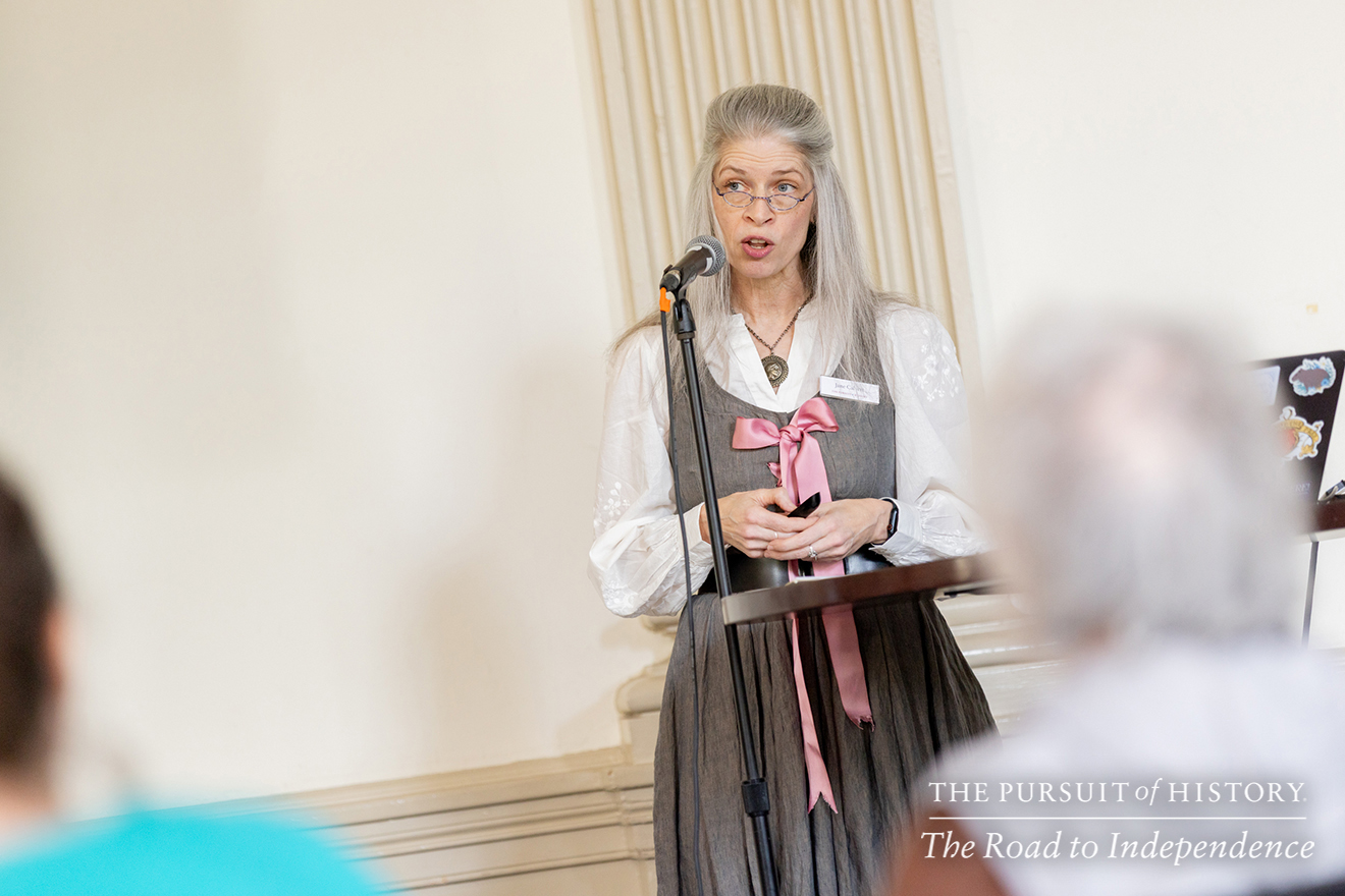 Jane Calvert, PhD, presenting John Dickinson—Penman of the Founding; The Pursuit of History—The Road to Independence, Spring 2026 (photo by Joe Tacynec)-124