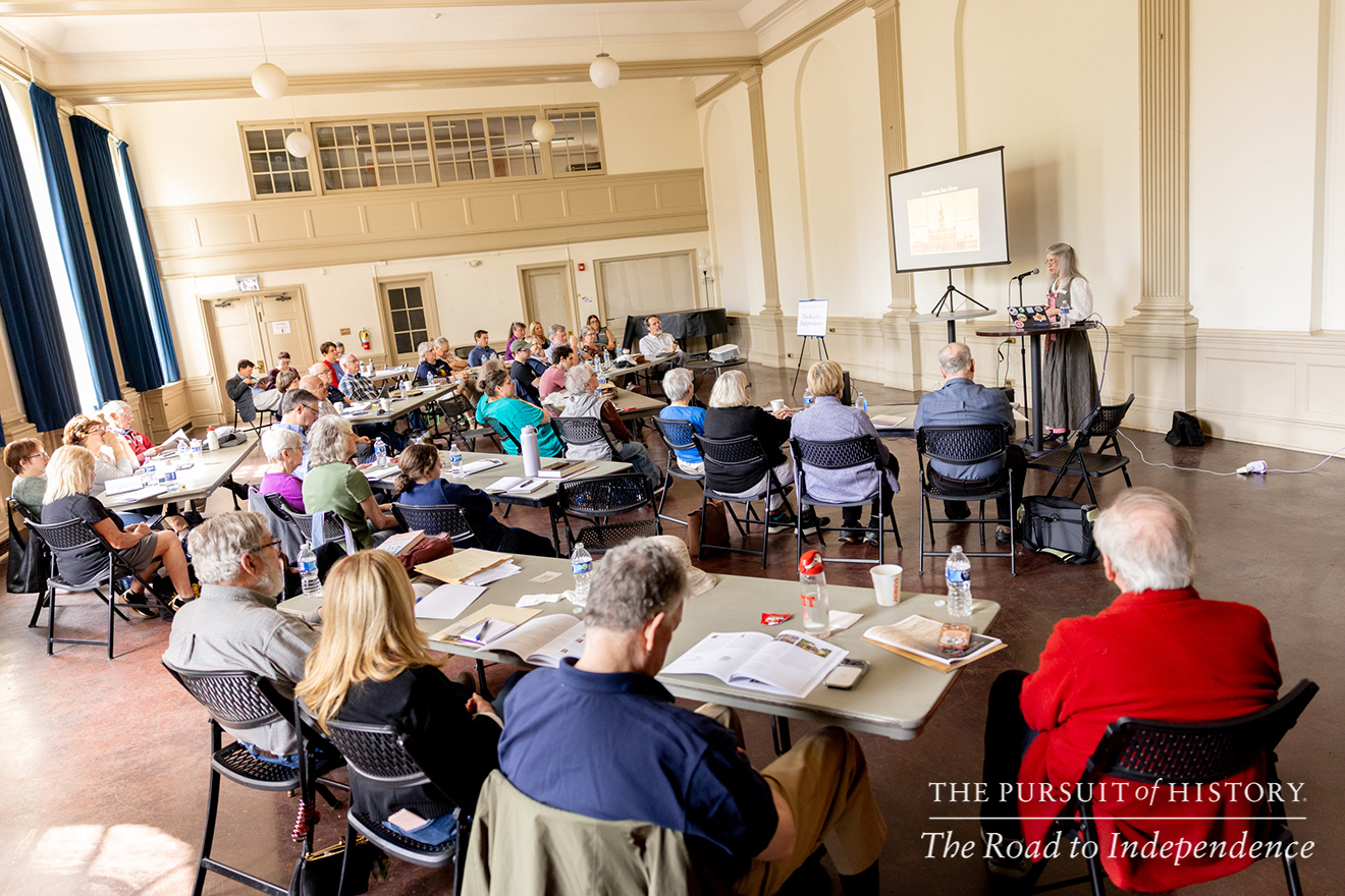 Jane Calvert, PhD, presenting John Dickinson—Penman of the Founding; The Pursuit of History—The Road to Independence, Spring 2026 (photo by Joe Tacynec)-127