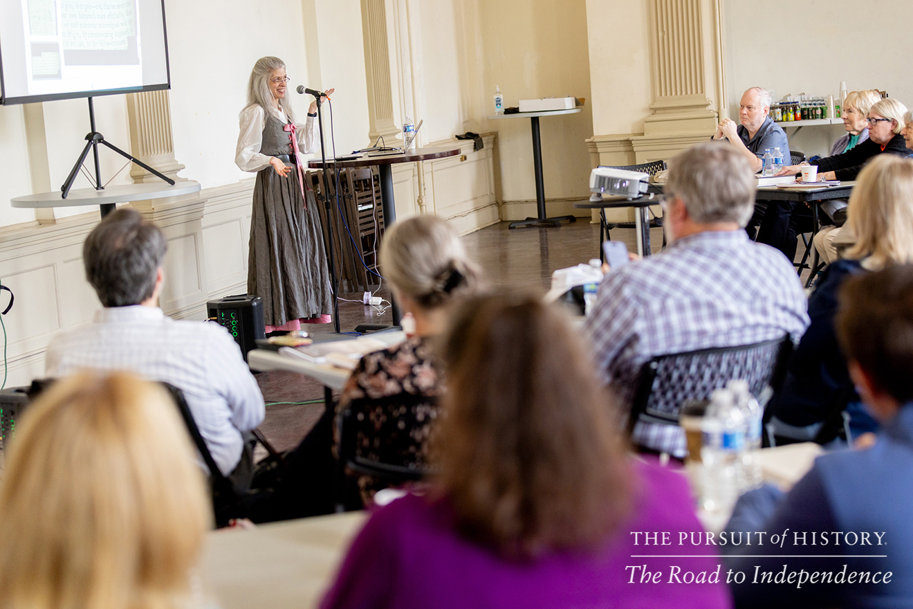 Jane Calvert, PhD, presenting John Dickinson—Penman of the Founding; The Pursuit of History—The Road to Independence, Spring 2026 (photo by Joe Tacynec)-143
