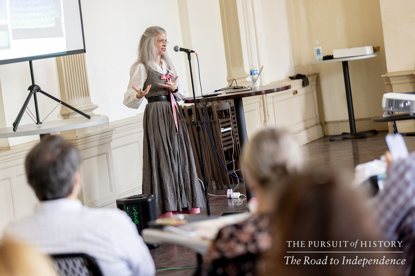 Jane Calvert, PhD, presenting John Dickinson—Penman of the Founding; The Pursuit of History—The Road to Independence, Spring 2026 (photo by Joe Tacynec)-146