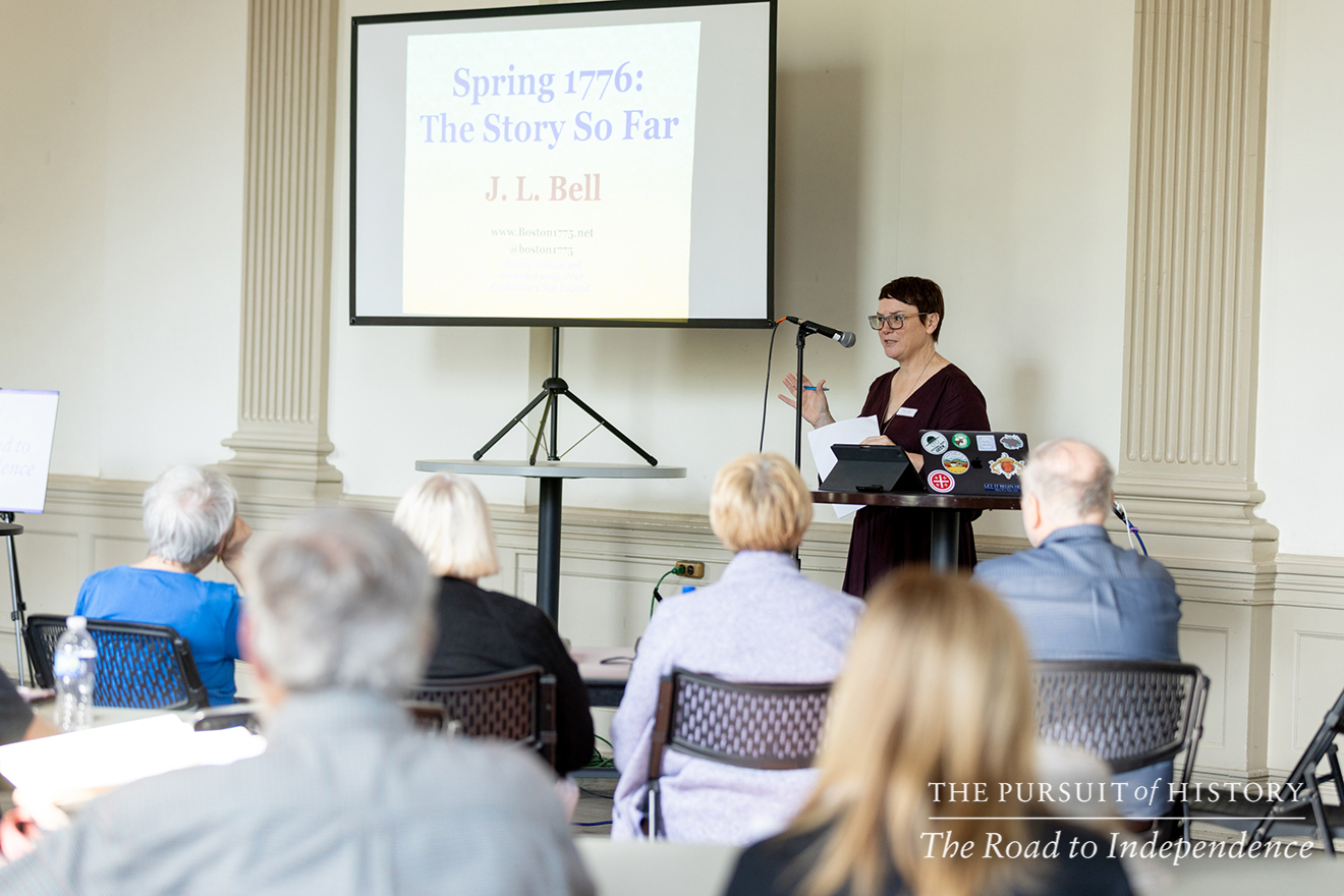 Mary Adams at the Friday Welcome Session; The Pursuit of History—The Road to Independence, Spring 2026 (photo by Joe Tacynec)-013