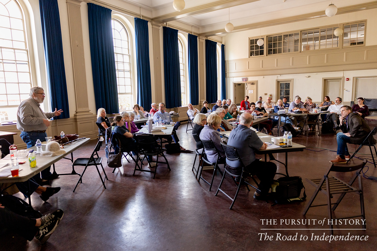 Shawn David McGhee, PhD, presenting The Dark and Untrodden Way of Independence; The Pursuit of History—The Road to Independence, Spring 2026 (photo by Joe Tacynec)-276