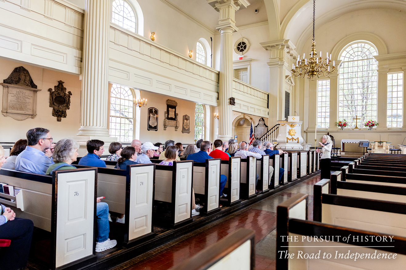 Tish Byrne leading the Guided Tour of Christ Church; The Pursuit of History—The Road to Independence, Spring 2026 (photo by Joe Tacynec)-210
